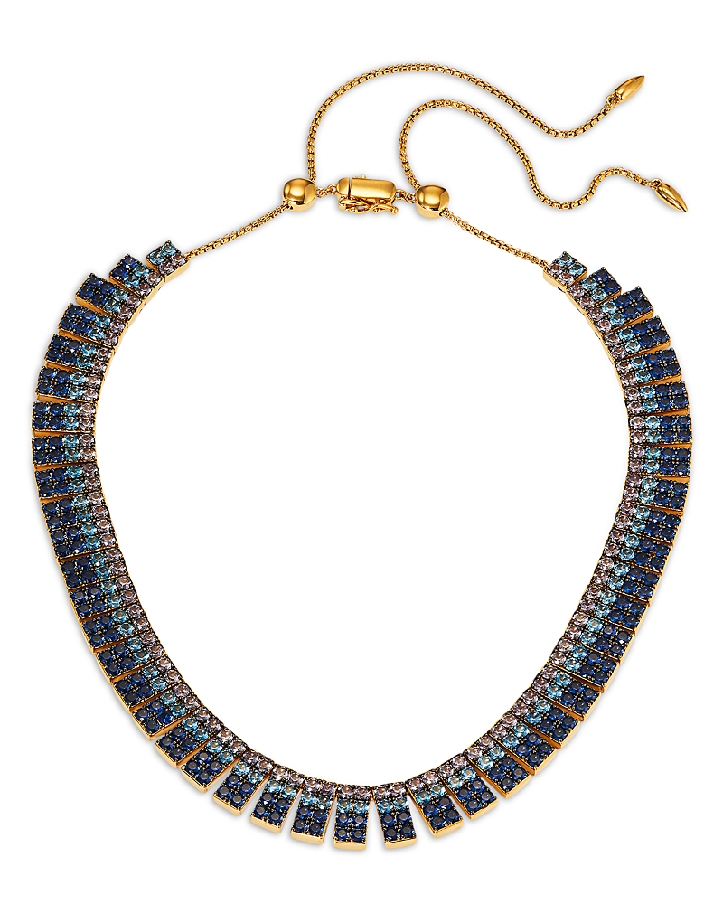 NADRI NANO CRYSTAL & STONE CHOKER NECKLACE IN 18K GOLD PLATED & RUTHENIUM PLATED, 18 - EXCLUSIVE