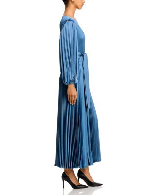 Nadie Solid Pleated Maxi Dress