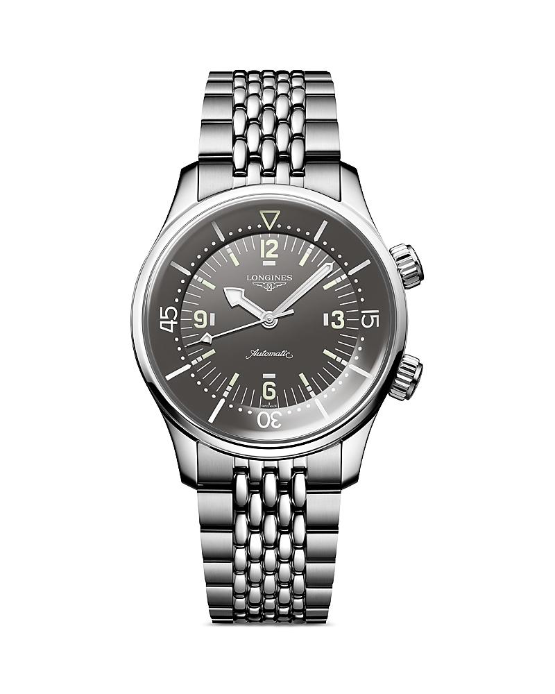 Longines Legend Diver Watch, 39mm In Gray/silver