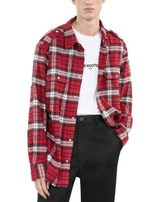 The Kooples - Checked Classic Wide Fit Over Shirt
