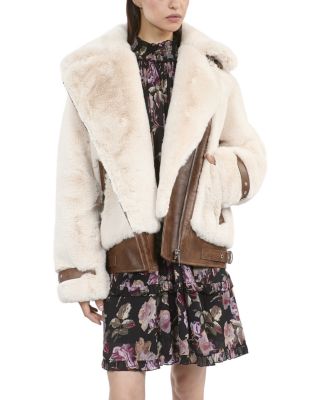 The Kooples - Faux Fur Aviator Jacket