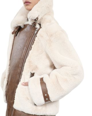 The Kooples Faux Fur Aviator Jacket Bloomingdale's