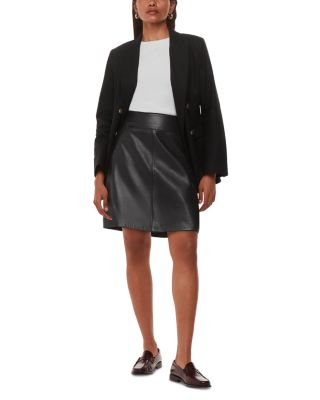 Petite Leather A Line Skirt