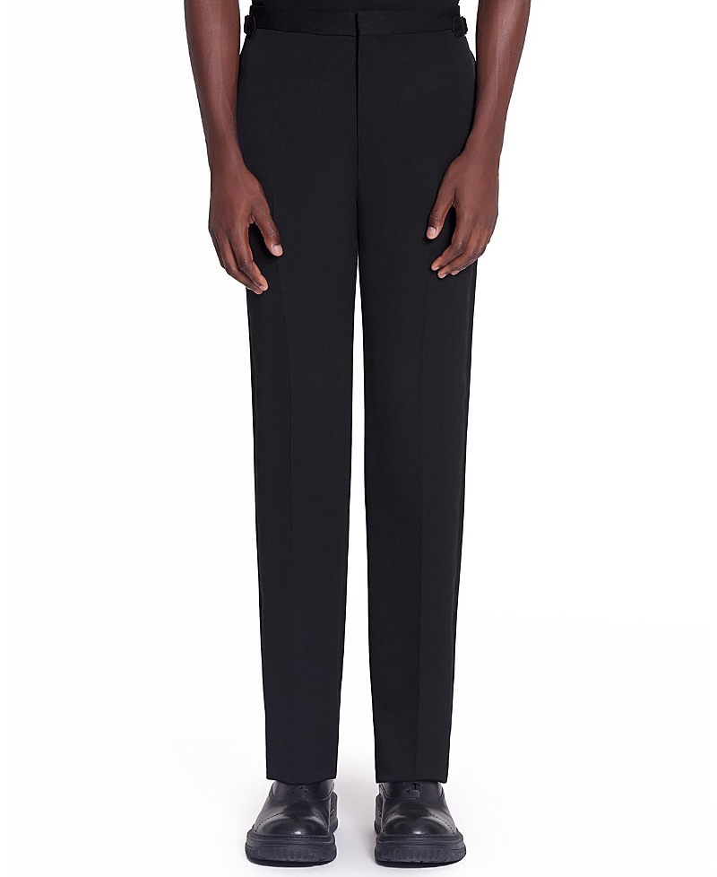 Lanvin Fitted Tailored Pants With Satin Bands In Black