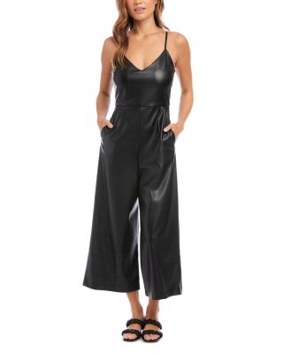 Fifteen Twenty Faux Leather Cropped Jumpsuit