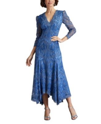 Tadashi Shoji Beata Handkerchief Hem Midi Dress