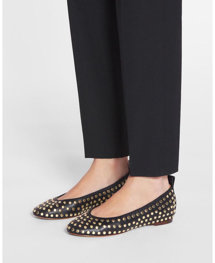 Women's The Leather Ballerina Flat With Studs