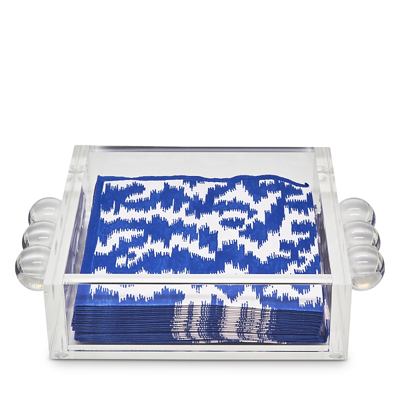 Tizo Clear Lucite Cocktail Napkin Tray With Bubbles In Clear