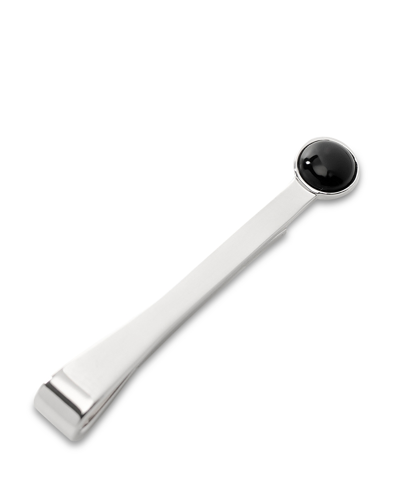 Cufflinks Inc Silver and Onyx Tie Bar · OS