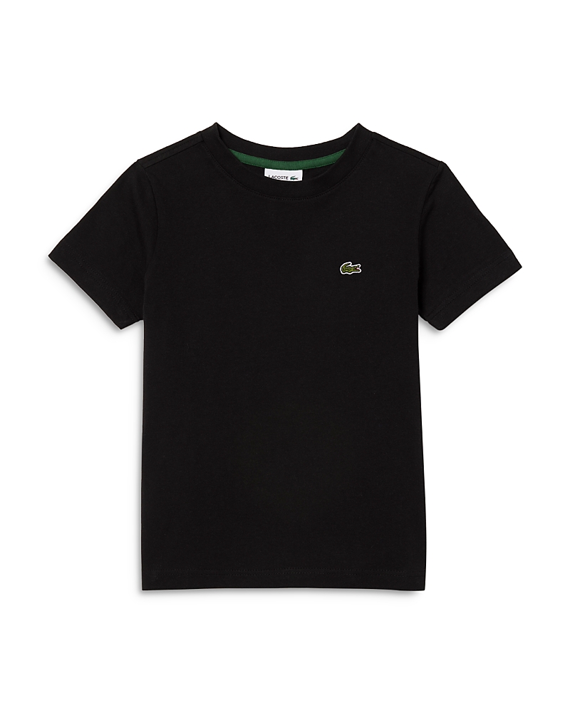 Shop Lacoste Unisex Cotton Logo Tee - Little Kid, Big Kid In Black