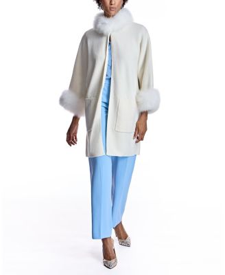 Cashmere Kimono with Cashmere Goat Trim