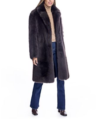 Shearling Coat with Notch Collar