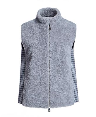 Mixed-Media Shearling Vest