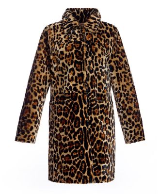 Animal Print Shearling Coat