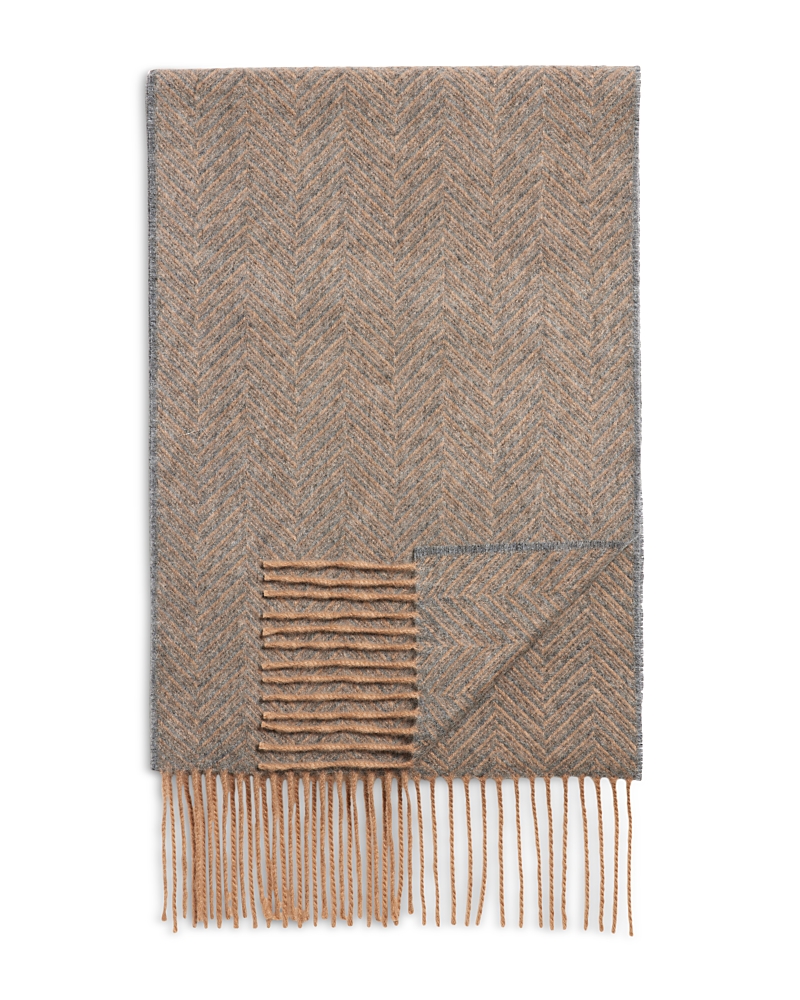 The Men's Store At Bloomingdale's Herringbone Oversized Cashmere Scarf - Exclusive In Taupe