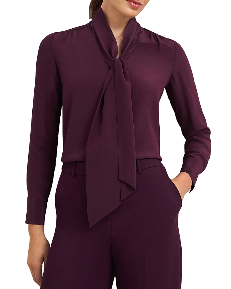 Hobbs London Mimi Blouse In Warm Plum