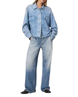 Miramar High Rise Wide Leg Cotton Terry Sweatpant Jeans in Noosa