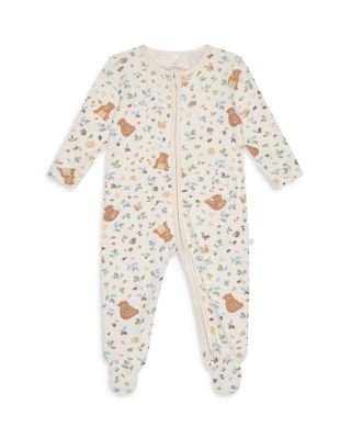 Unisex Bear Print Two Way Zip Up Sleepsuit - Baby
