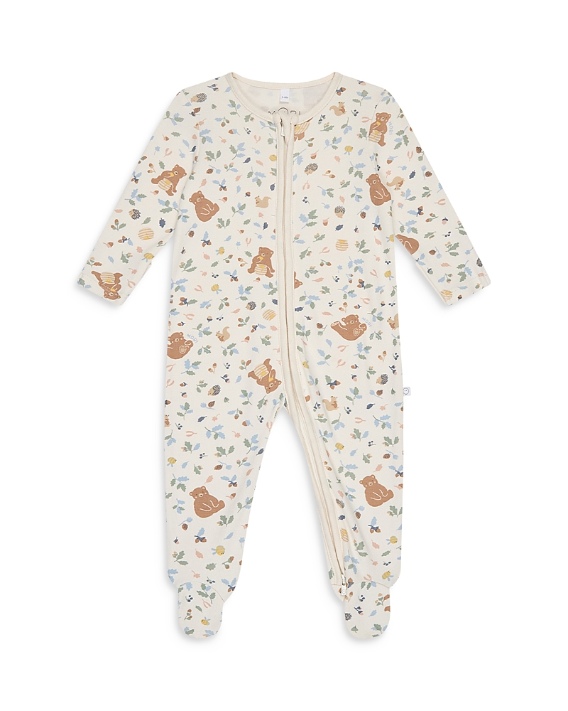 Mori Unisex Bear Print Two Way Zip Up Sleepsuit - Baby In Multi