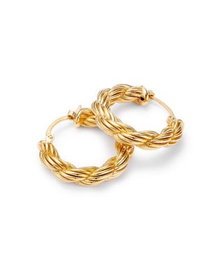 Rope Link Hoop Earrings in 14K Yellow Gold 