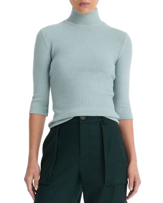 Vince - Ribbed Three Quarter Sleeve Turtleneck