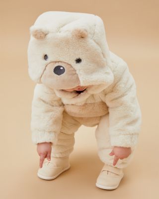Unisex Faux Fur Polar Bear Coverall - Baby