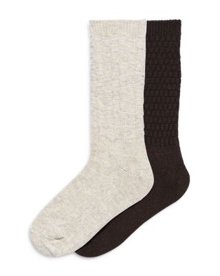 Textured Crew Socks, 2-Pack