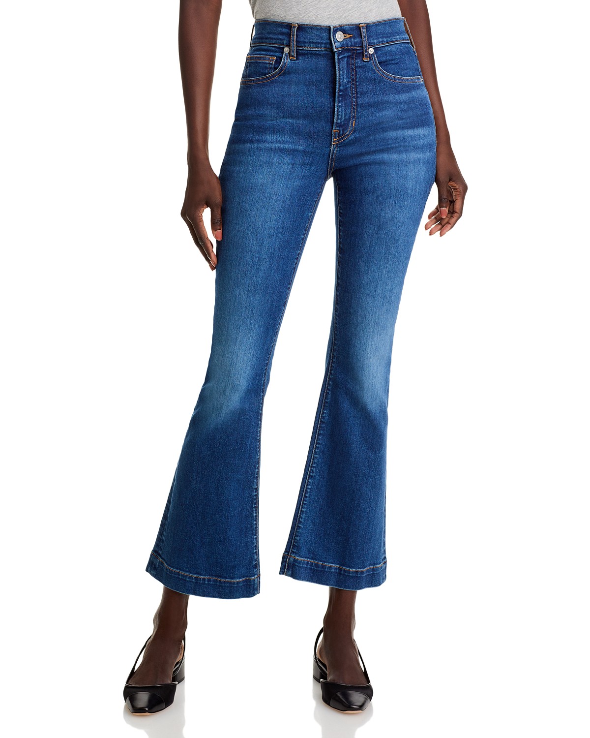 Carson Kick Flare Jeans in Bright Blue