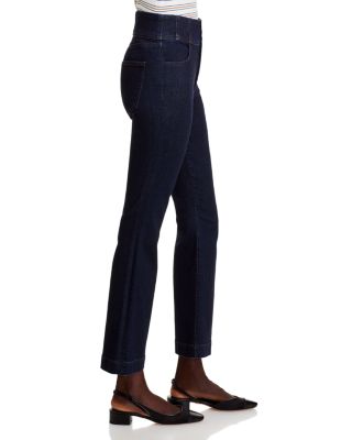 Carson Corset Waist Kick Flare Jeans in Indigo Rinse