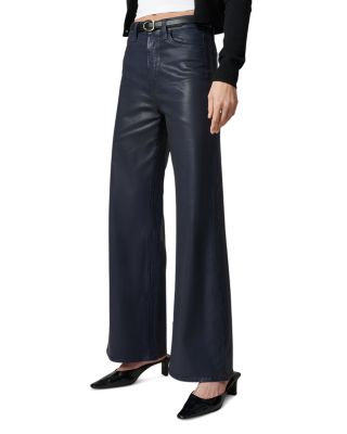 The Mia High Rise Wide Leg Coated Jeans in Navy