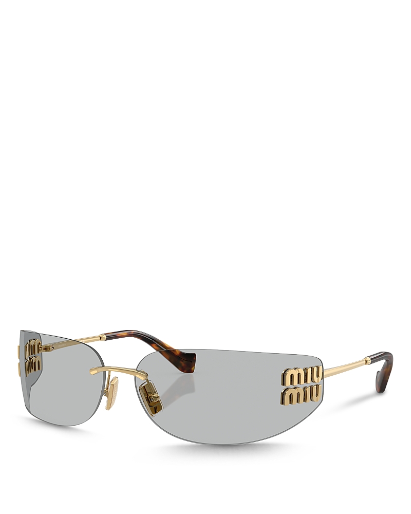 Miu Miu Rectangle Sunglasses, 75mm In Gold