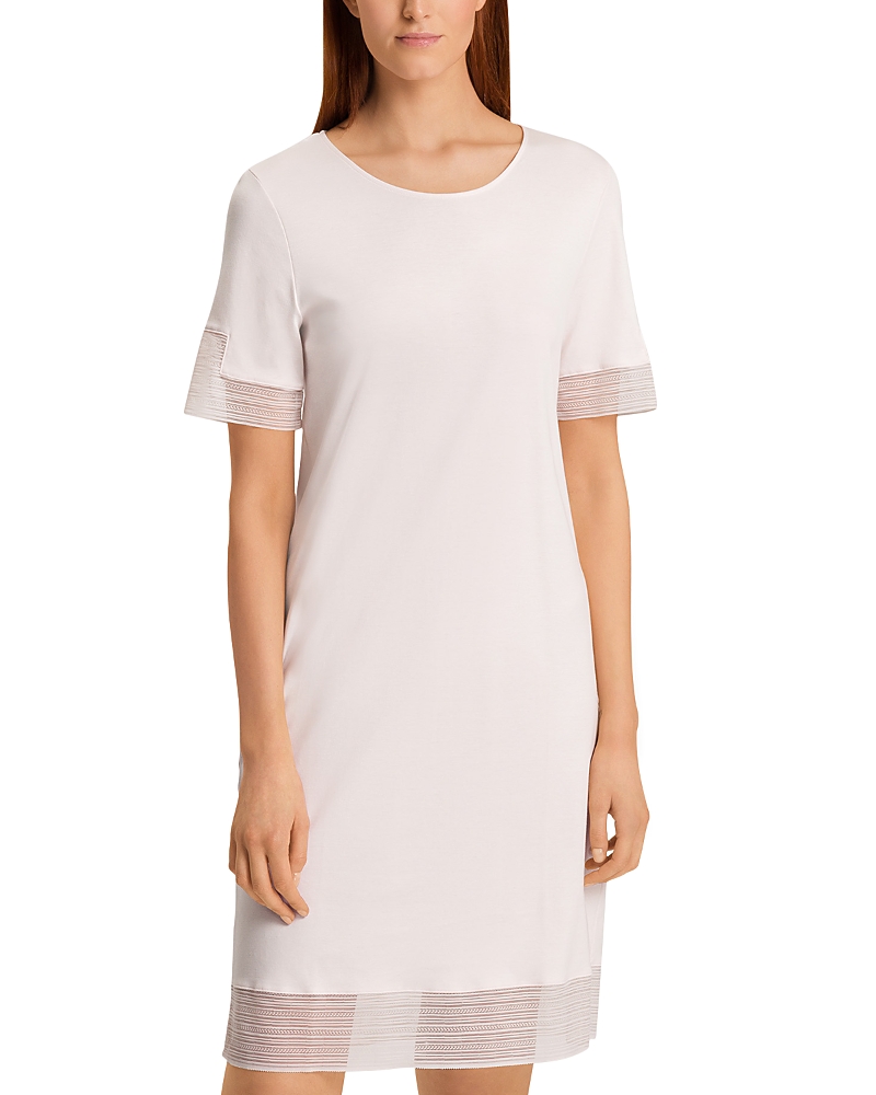 Shop Hanro Sophie Lace Trim Short Sleeve Nightgown