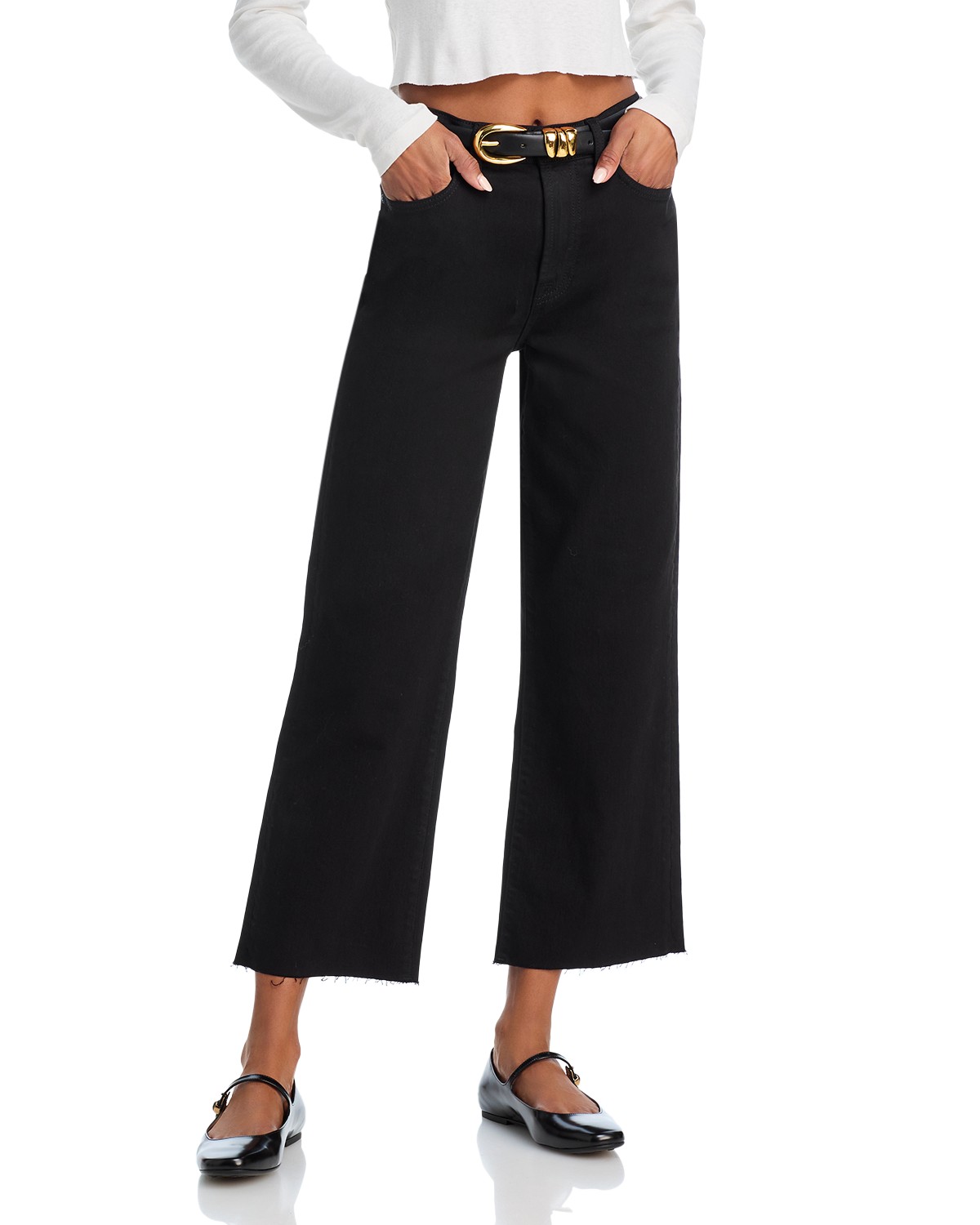 Alexa High Rise Cropped Jeans in Black