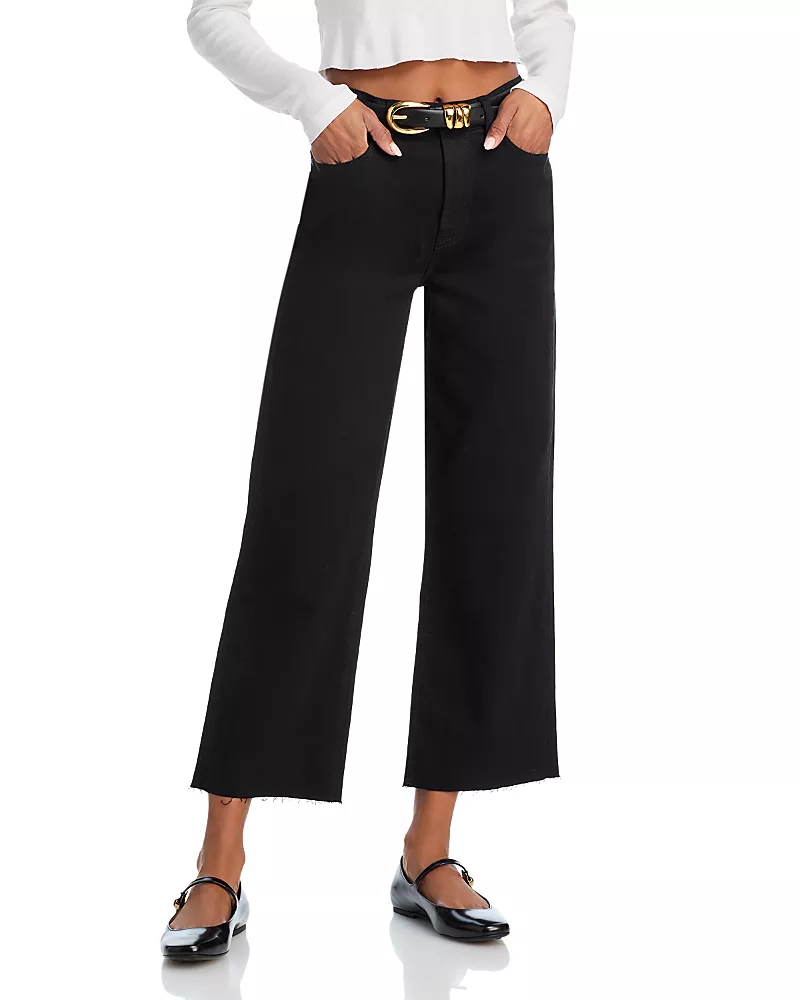7 For All Mankind Alexa High Rise Cropped Jeans in Black