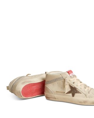 Women's Mid Star Almond Toe Star Patch & Crystal Fabric Sneakers