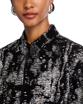 Melange Knit Zip Front Jacket