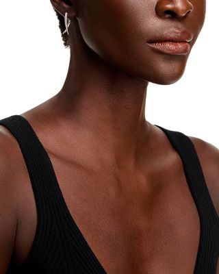 Diamond Crossover Earrings in 14K White Gold, 0.5 tcw