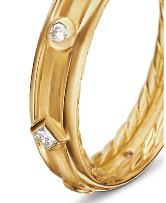 18K Yellow Gold Modern Renaissance Ring with Diamonds