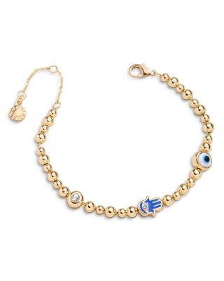 BAUBLEBAR - Howdy Crystal Hamsa Hand & Evil Eye Charm Beaded Bracelet