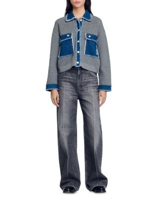 Original John SEDITIONARIES M　新品 Sandro John Mixed Media Cardigan | Bloomingdale's