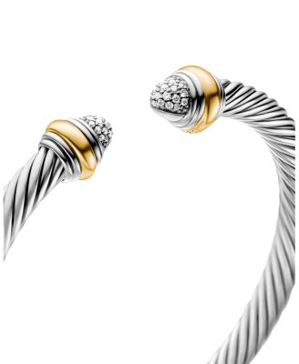 Cable Classics Bracelet with Diamonds and 14K Gold, 5mm
