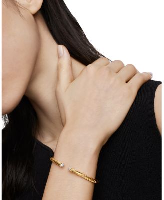 Cable Flex Bracelet in 18K Yellow Gold with Diamonds, 4mm