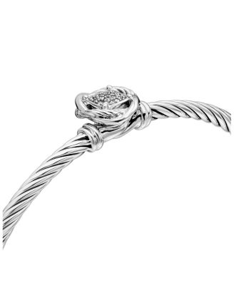 Infinity Bracelet in Sterling Silver with Diamonds, 3mm