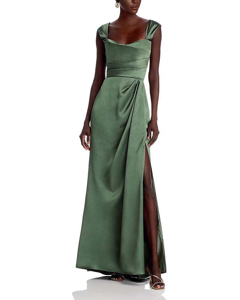 Amsale Corset Gown In Olive
