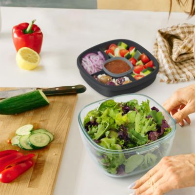 Glass Leak Proof Salad Container