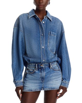 alexanderwang.t - Pre Styled Denim Shirt Dress