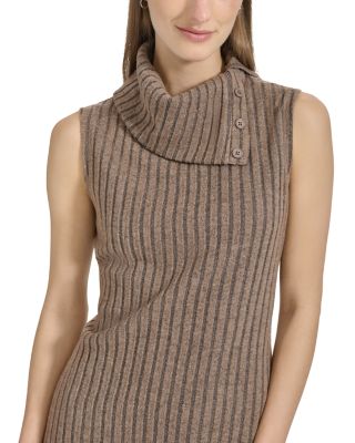 Sleeveless Rib Knit Sweater Dress