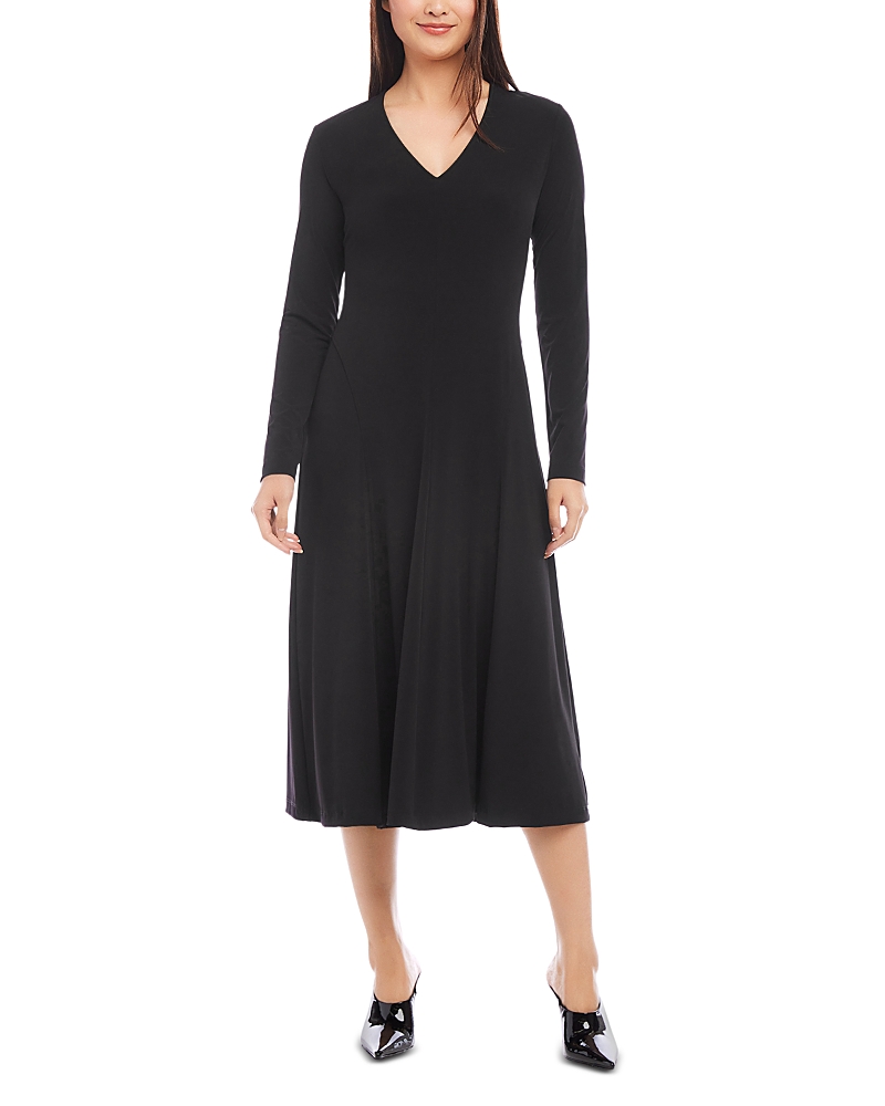 Karen Kane Kate Long Sleeve Jersey Midi Dress In Black