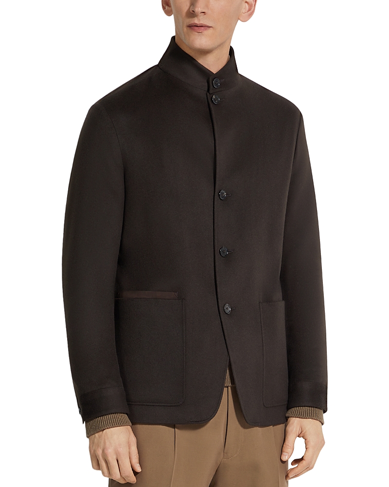 Zegna Oasi Cashmere Il Conte Chore Jacket In Dark Brown