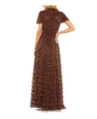 Ruffle Tiered High Neck Dress